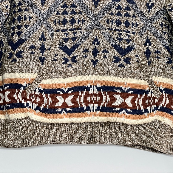Lucky Brand Patterned Hooded Sweater – Tan, XL - Picture 4 of 11